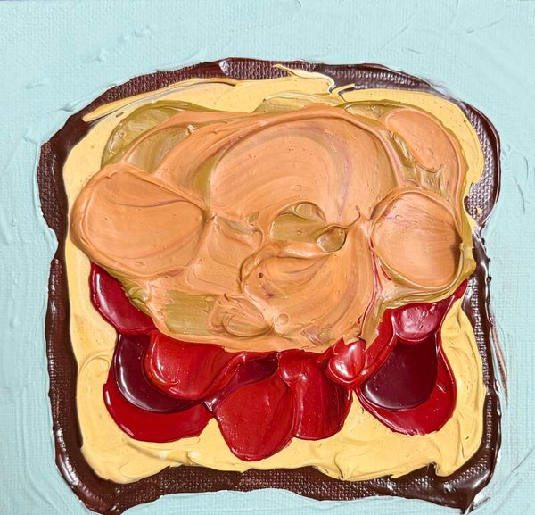 Lunch Box Legend Original Acrylic on Canvas 6x6