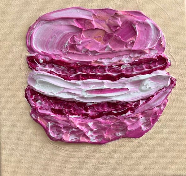 Paris In Pink Original Acrylic on Canvas 6x6
