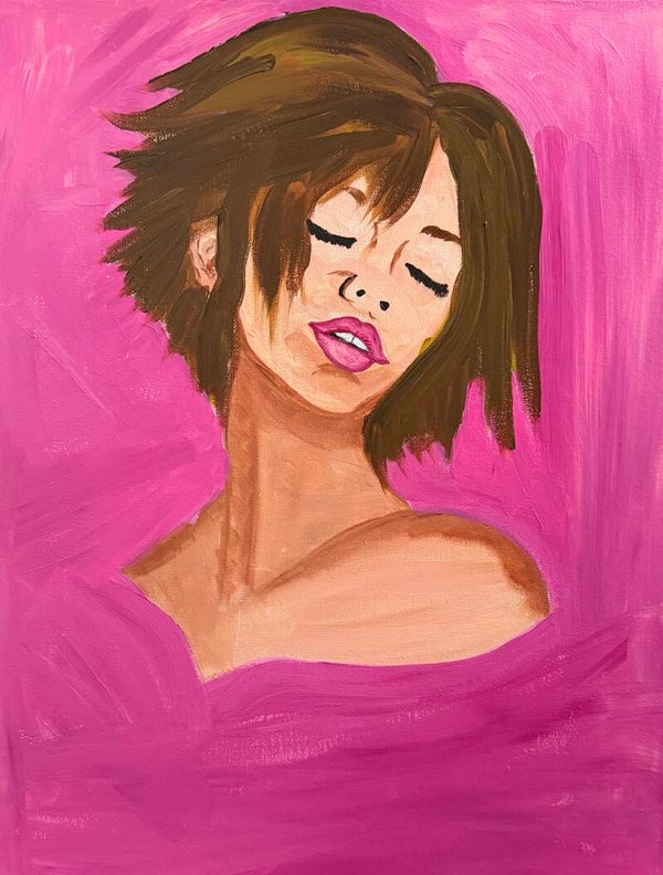 The Lady In Pink Original Acrylic Painting 16x20