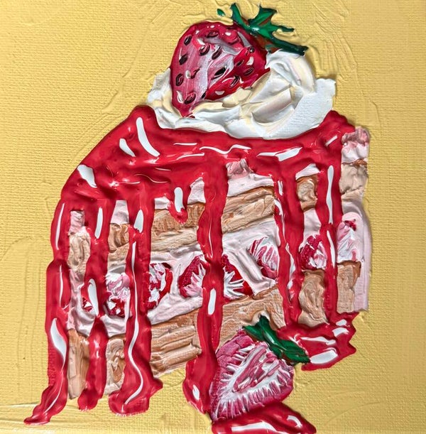 The Last Slice Original Acrylic on Canvas 6x6