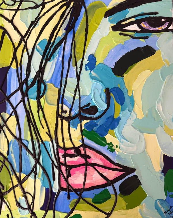 Behind The Lines Original Acrylic Painting on Canvas 16x20