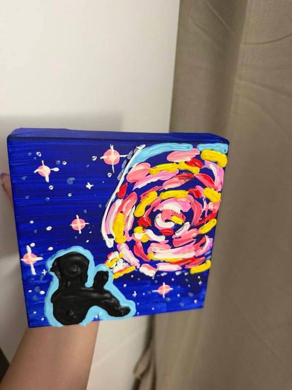 When The Stars Finally Answered Original Acrylic Painting 6x6