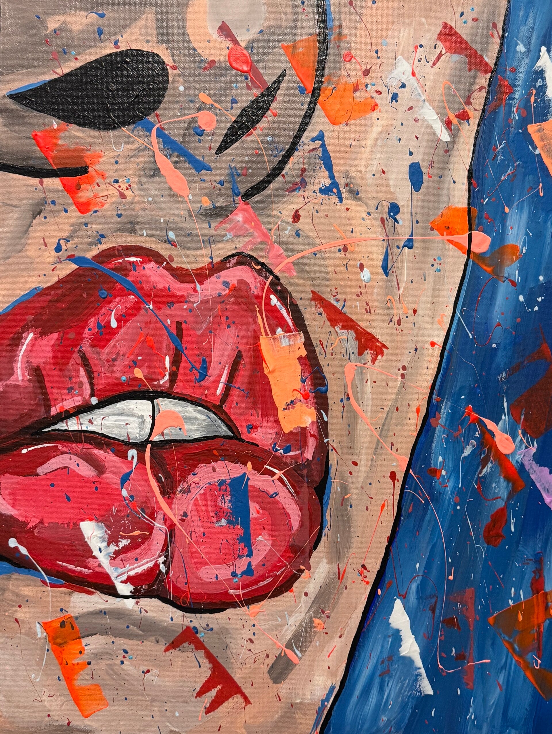 Whispers In Red Original Acrylic Painting on Canvas 16x20