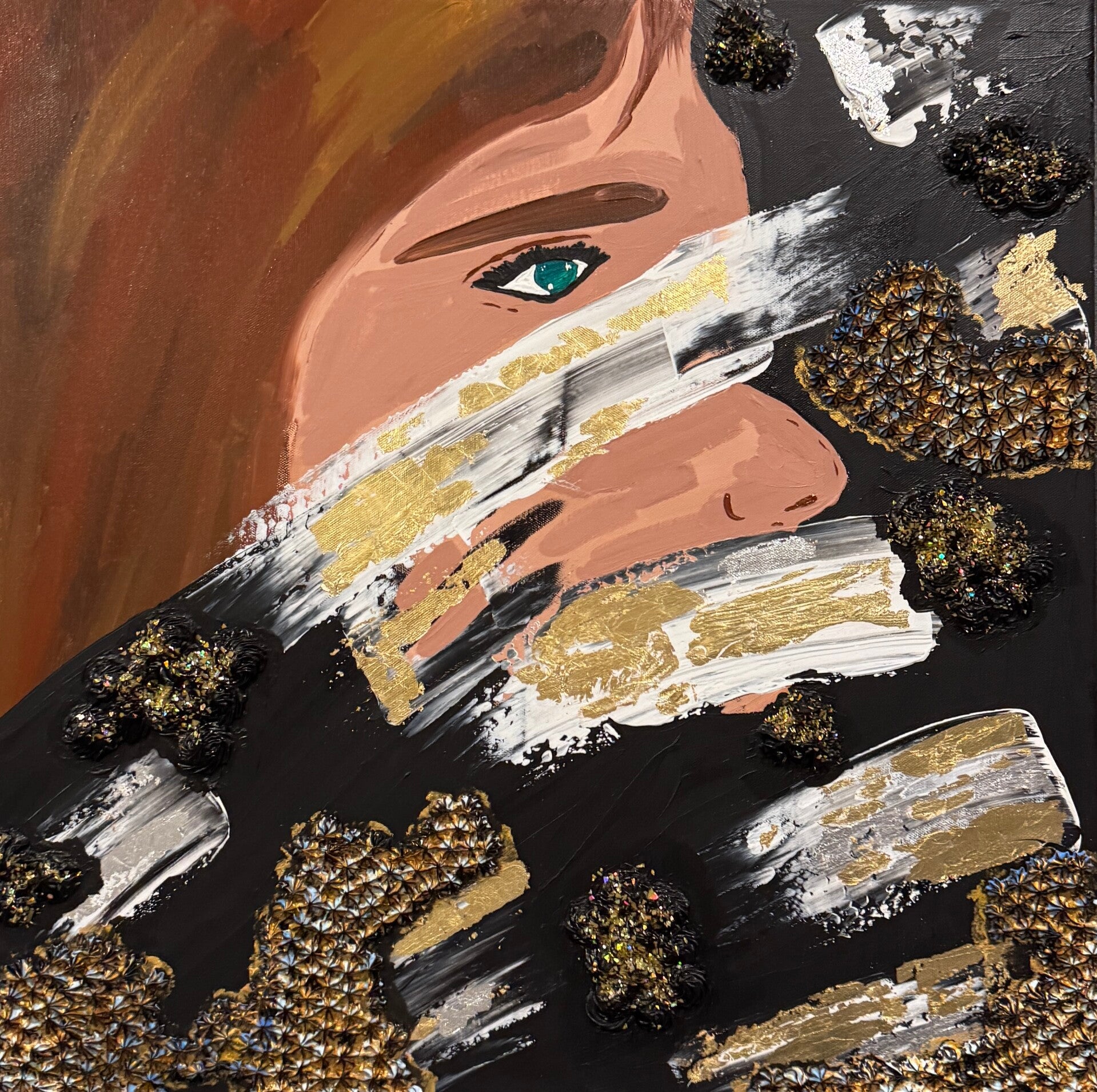 White Silence Original Acrylic Painting on Canvas 24x24