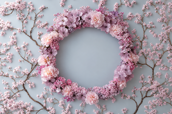 Pink flowers vloer 100 x150