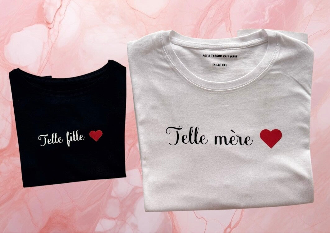 Duo tee-shirt adulte et enfant personnalisés