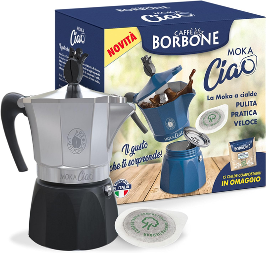 CAFFÈ BORBONE MOKACIAO Caffettiera a Cialde 15 Cialde OMAGGIO,