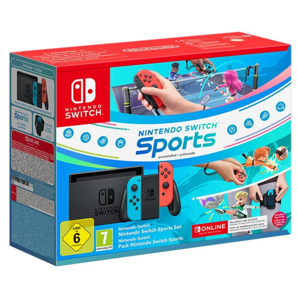 Nintendo Switch + Nintendo Switch Sports + Nastro per le gambe + 12 mesi di Nintendo Switch Online