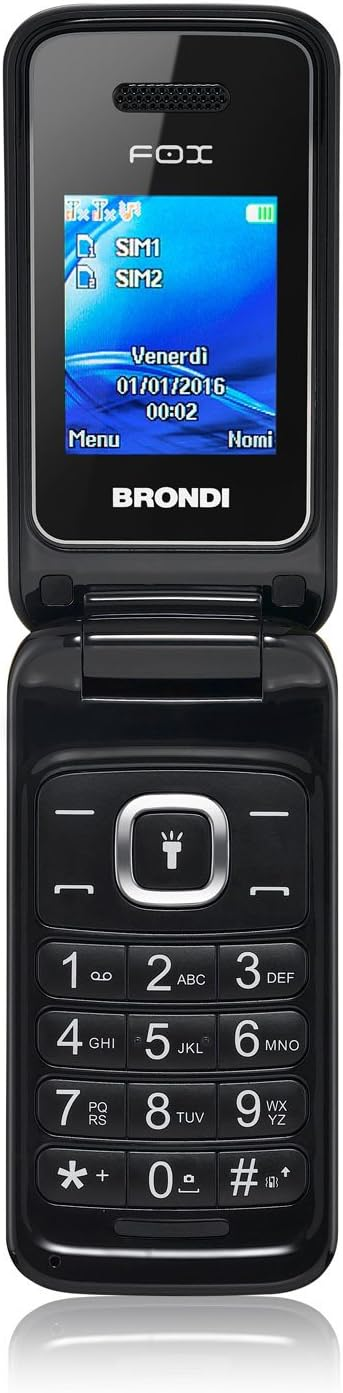 BRONDI FOX CELLULARE GSM DUAL SIM FLIP COLORE NERO