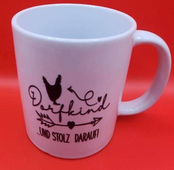 Kaffetasse Dorfkind und Stolz darauf