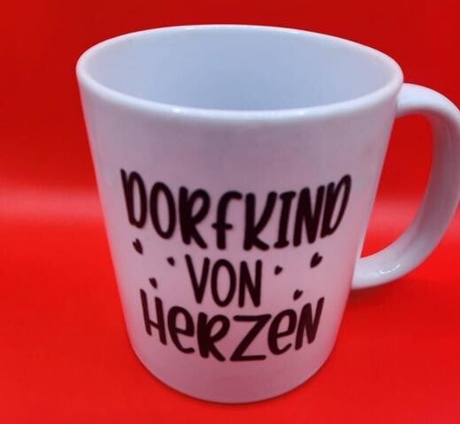 Kaffetasse Dorfkind von Herzen