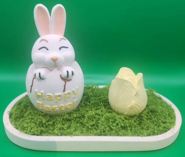 Ostern Handmade Hase,Tulpe, Gras,