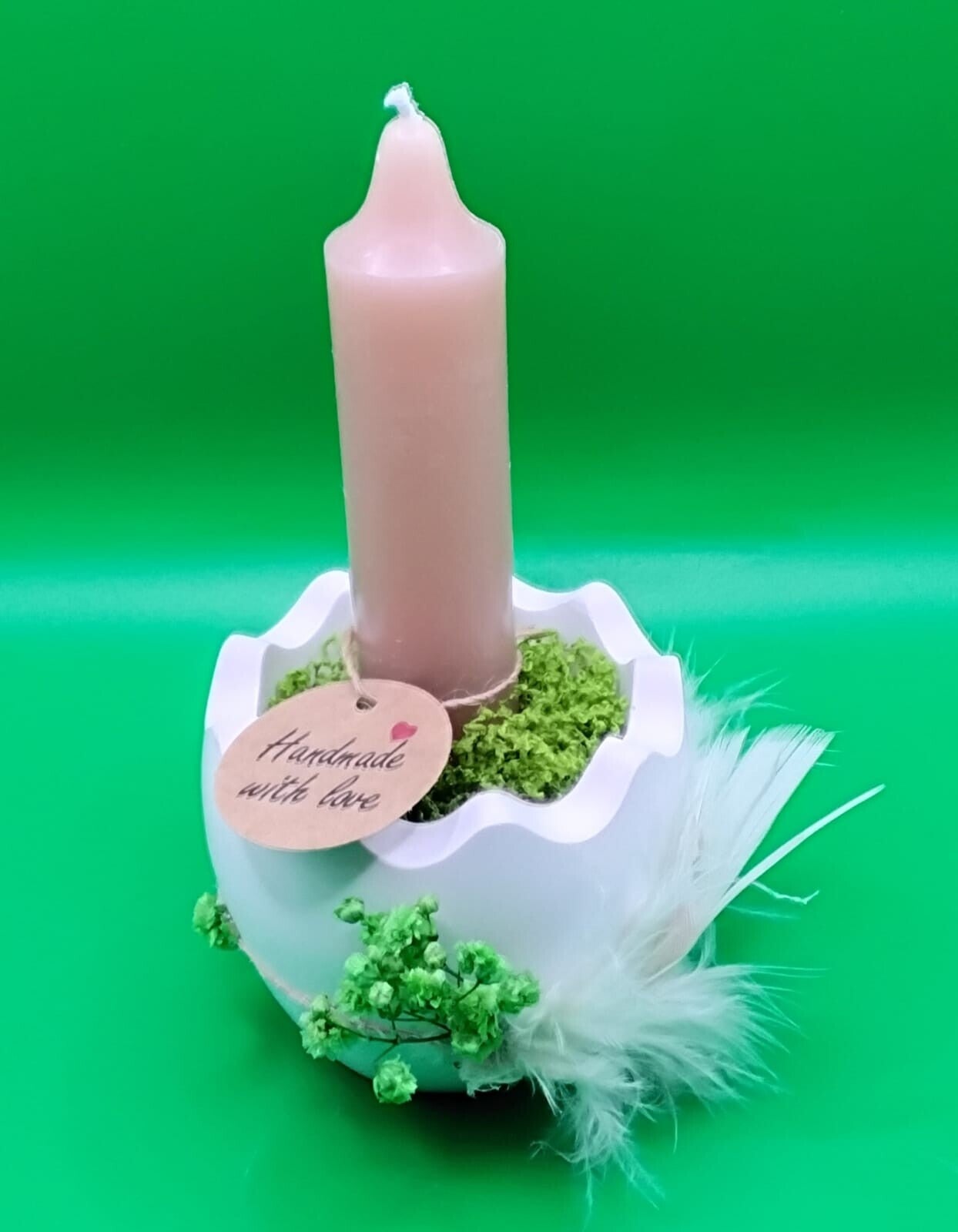 Osterei, Hase,Deko Mit Kerze im Rasen