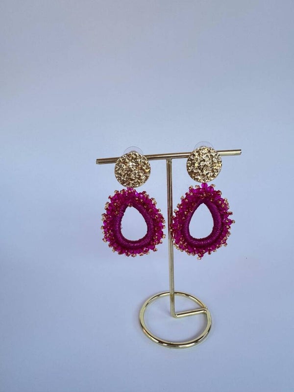 Pink drop earrings