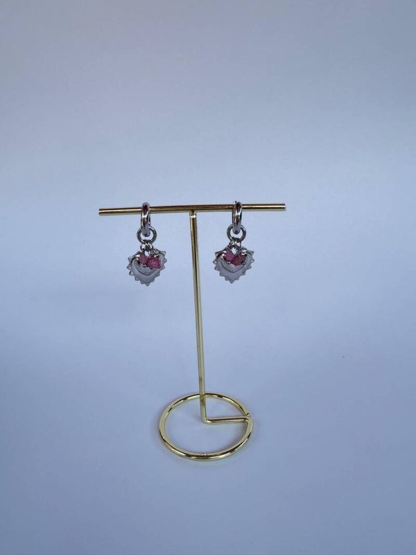 Earrings bold heart silver