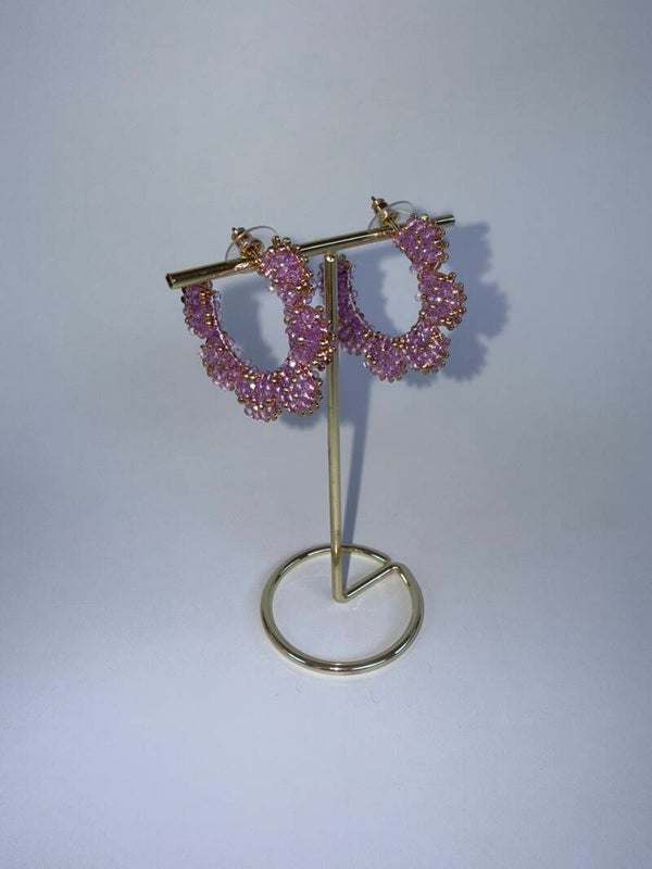 Purple bloom earrings