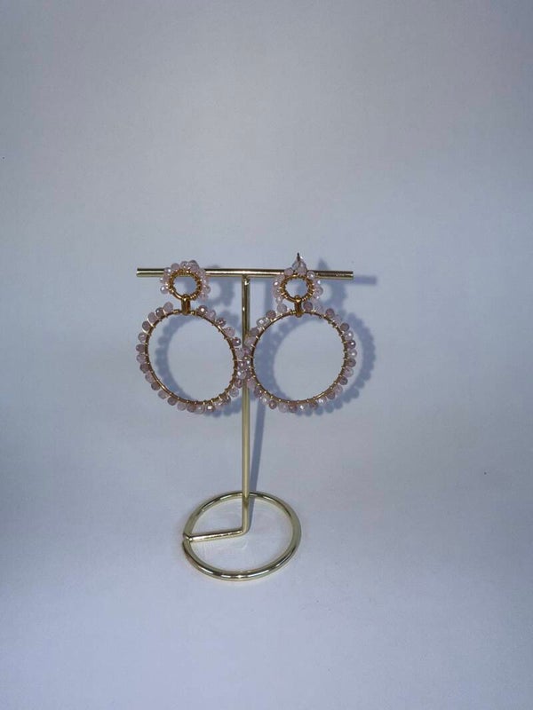 Circle of colours earrings roze