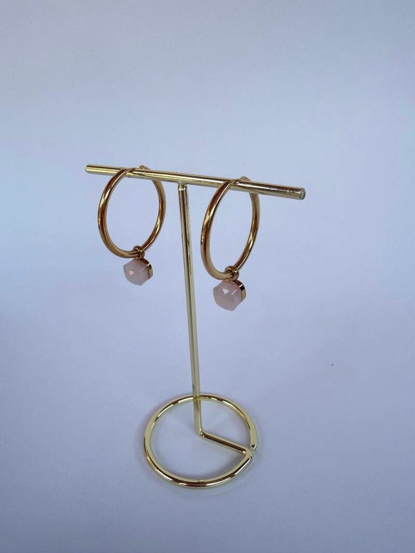 Pink stone earrings