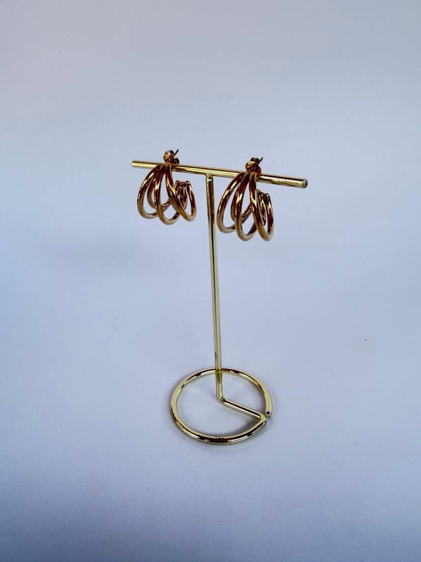 Double twisted love earrings gold