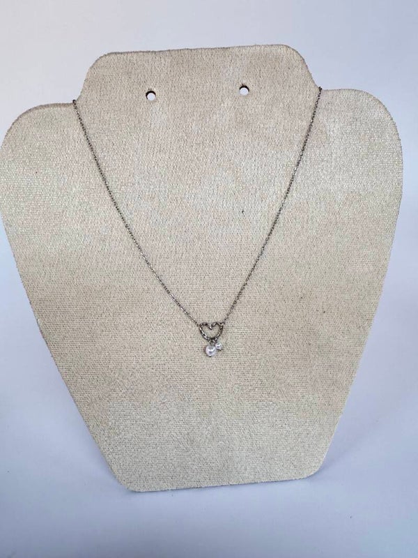 Heart pearl necklace silver