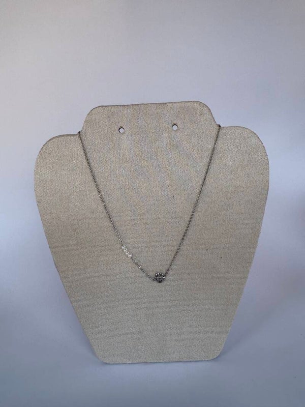 Necklace flower pearl silver