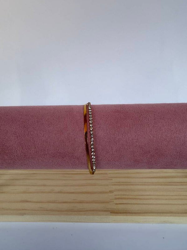 Double bracelet met diamantjes gold