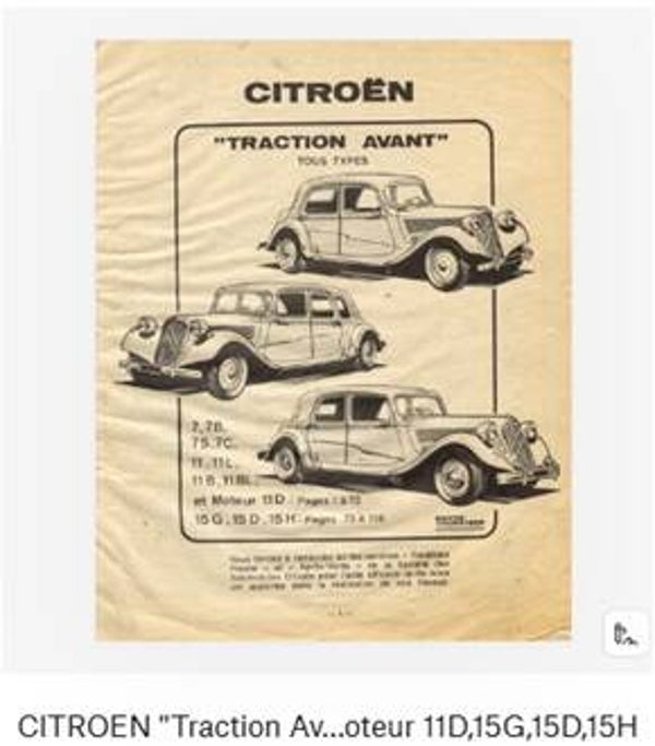 CITROEN Traction avant 7, 11 et 15 CV (attention en pdf-version ordinateur)