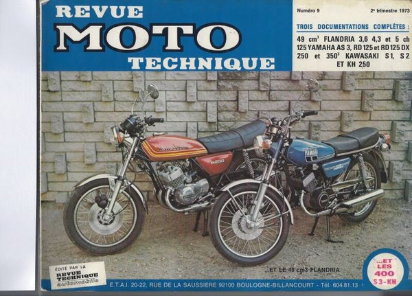 Revue moto technique 9 Kawasaki 250 350 S1 S2 KH 250 (attention en pdf-version ordinateur)