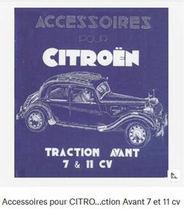 CITROEN Accessoires Traction avant 7 et 11 CV (attention en pdf-version ordinateur)