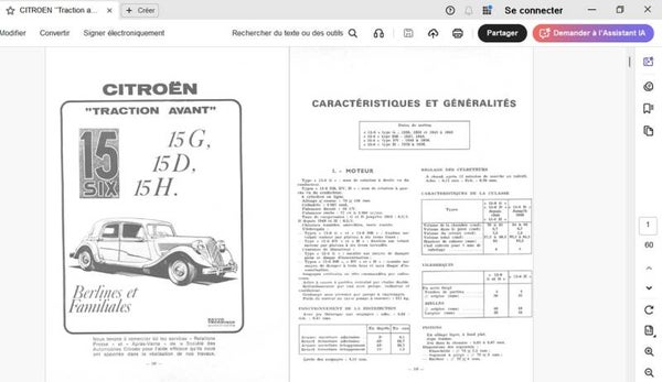 CITROEN Traction avant 15 SIX (attention en pdf-version ordinateur)