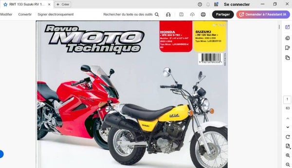 Revue moto technique 133 Suzuki RV 125 van van 2003-2004 (attention en pdf-version ordinateur)
