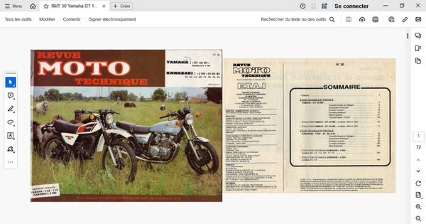 Revue moto technique 30 Yamaha DT 125 MX (attention en pdf-version ordinateur)