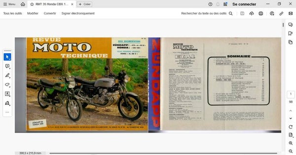 Revue moto technique 35 Honda CBX 1000 (attention en pdf-version ordinateur)