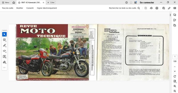 Revue moto technique 42 Kawasaki Z400J Z500B (attention en pdf-version ordinateur)