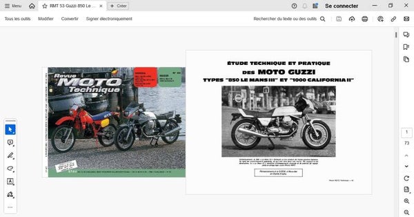 Revue moto technique 53 Guzzi 850 Le Mans 1000 California (attention en pdf-version ordinateur)