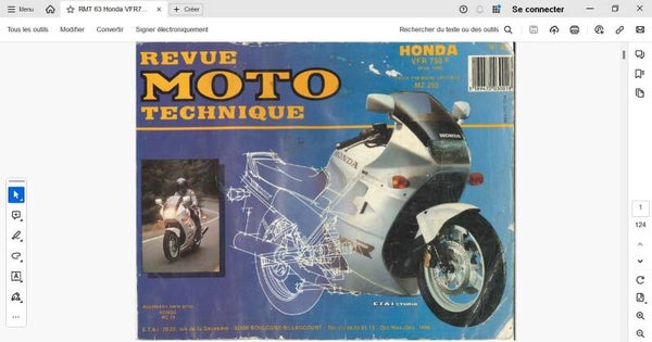 Revue moto technique 63 Honda VFR 750 (attention en pdf-version ordinateur)