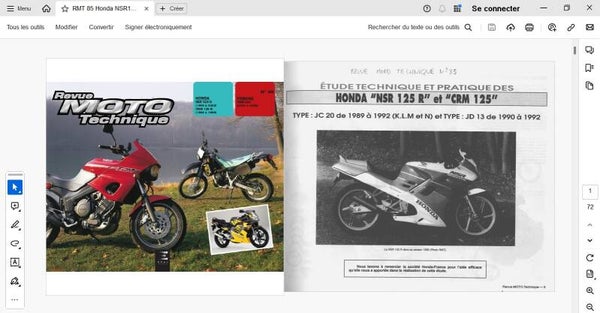 Revue moto technique 85 Honda NSR 125 R (attention en pdf-version ordinateur)
