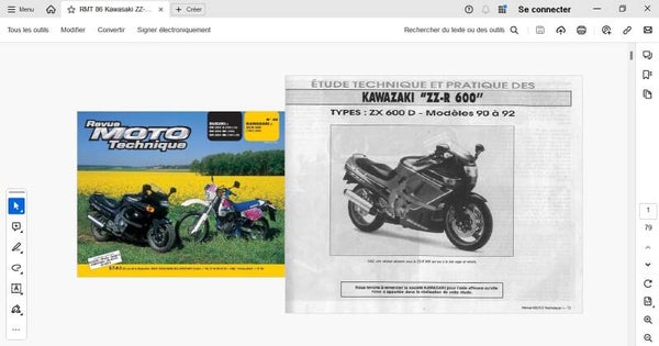 Revue moto technique 86 Kawasaki ZZ-R 600 (attention en pdf-version ordinateur)