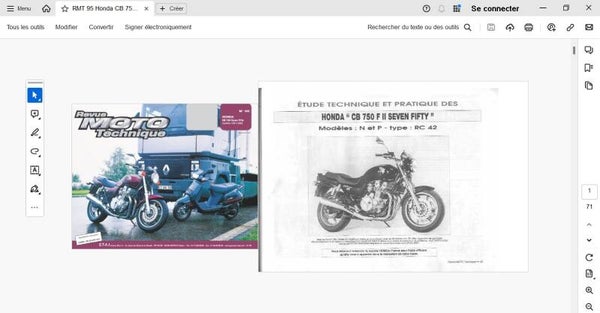 Revue moto technique 95 Honda CB 750 Seven Fifty (attention en pdf-version ordinateur)