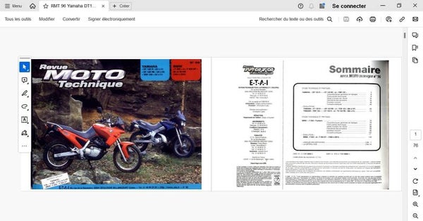 Revue moto technique 96 Yamaha DT125R DT125RE TDR 125 (attention en pdf-version ordinateur)