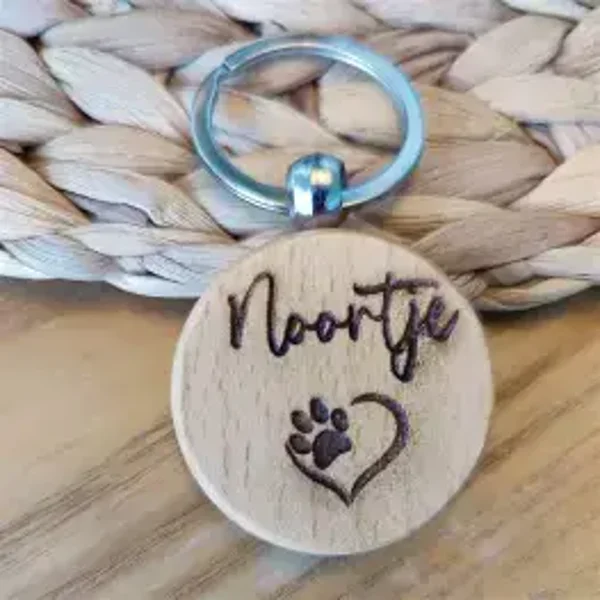 Gepersonaliseerde Houten Sleutelhanger