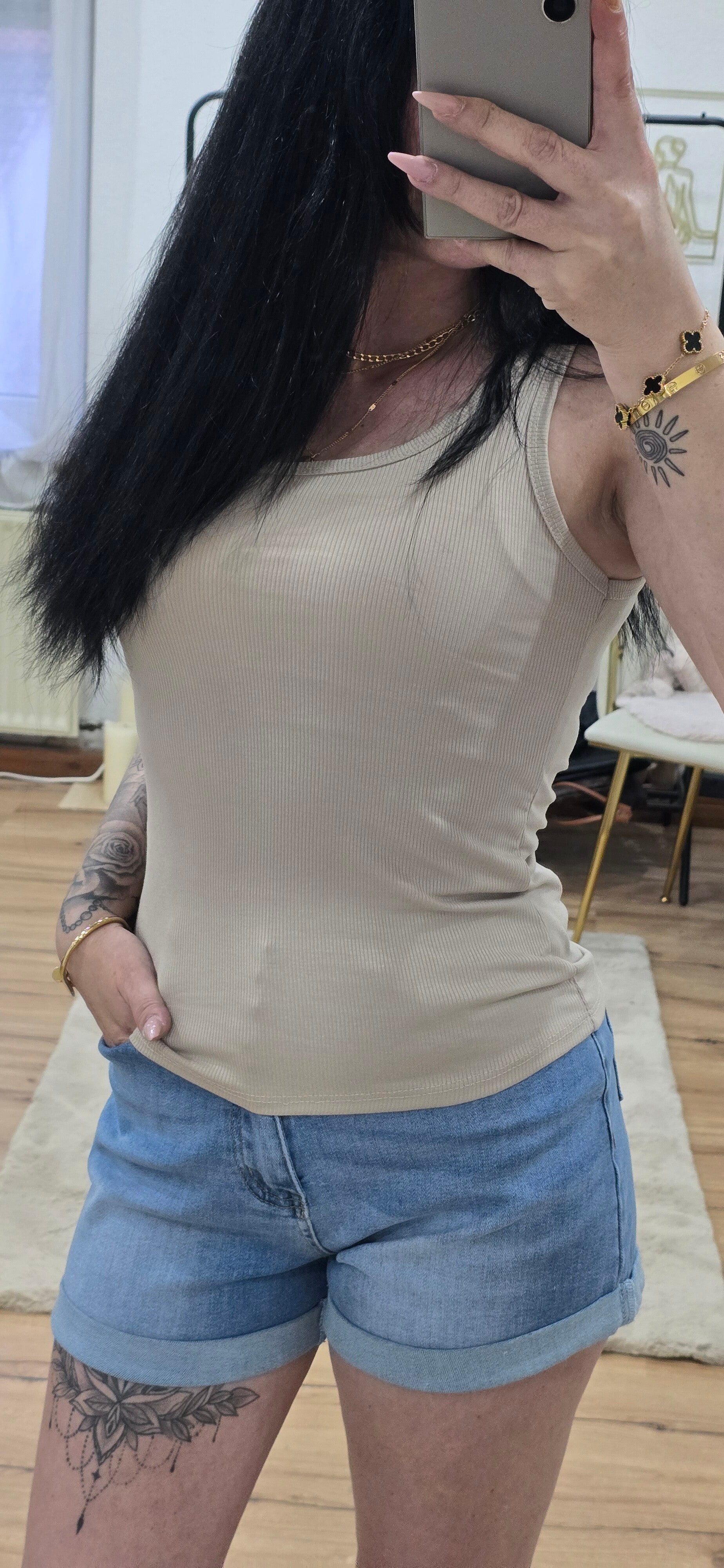 Damen-Tanktop -BEIGE-