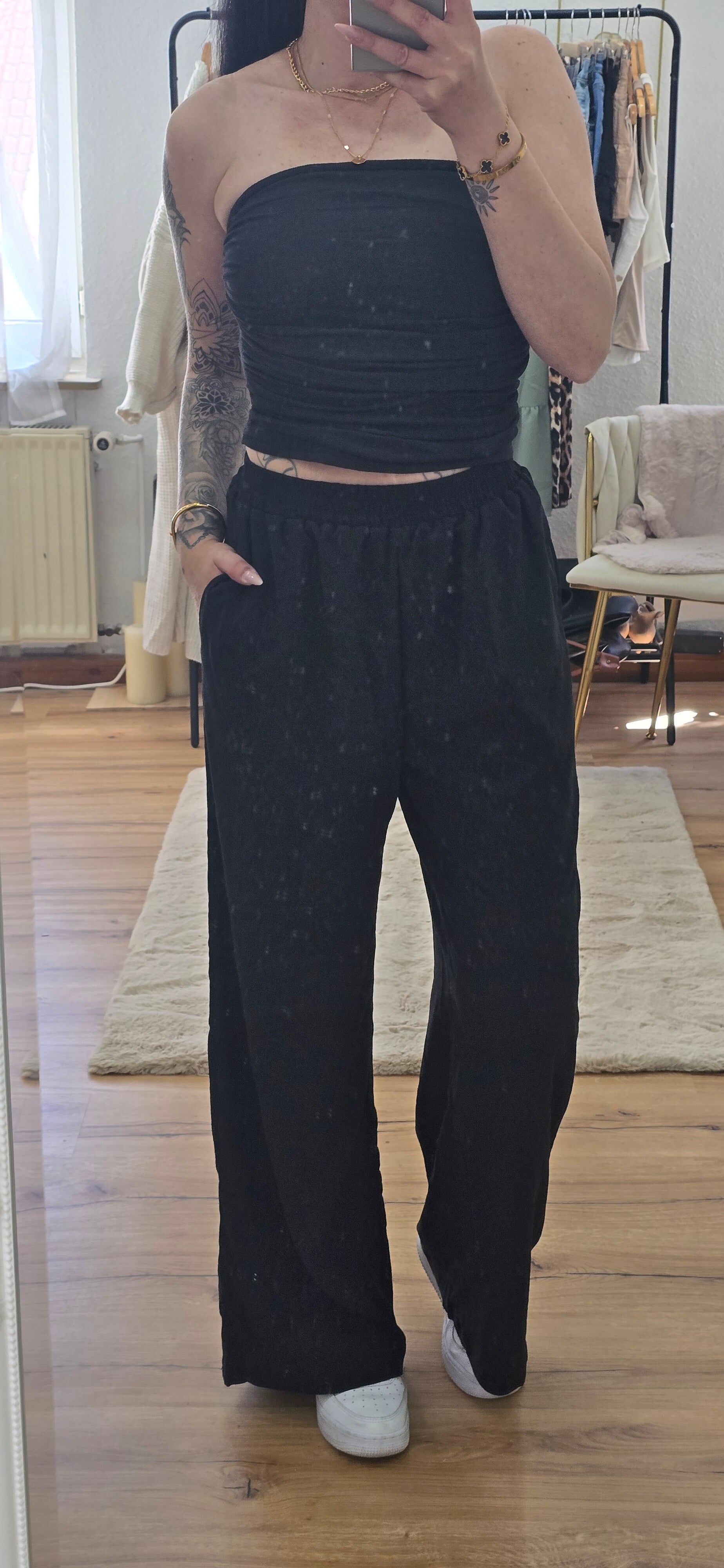 Bandeau-Top & weite Hose -BLACK-