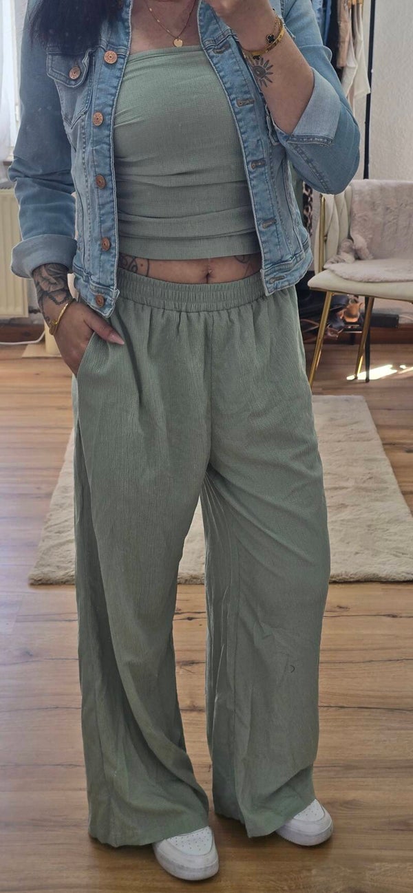 Bandeau-Top & weite Hose -MINTGRÜN-