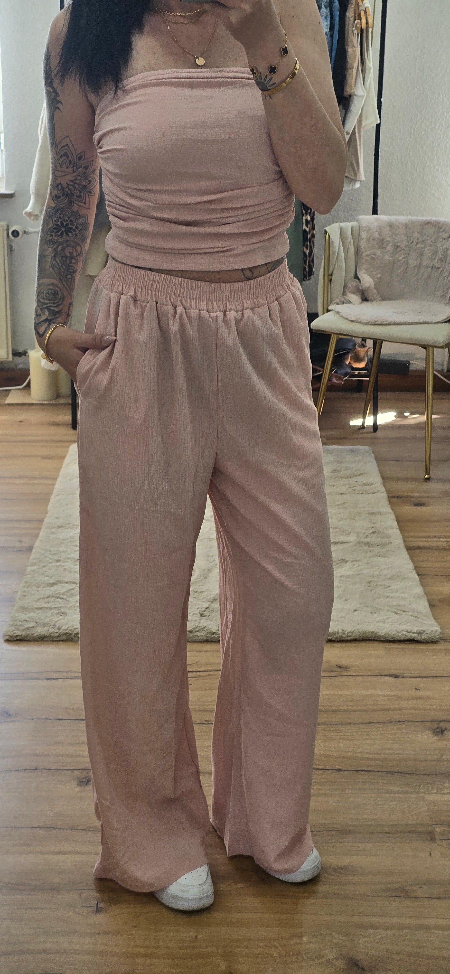 Bandeau-Top & weite Hose -ROSA-