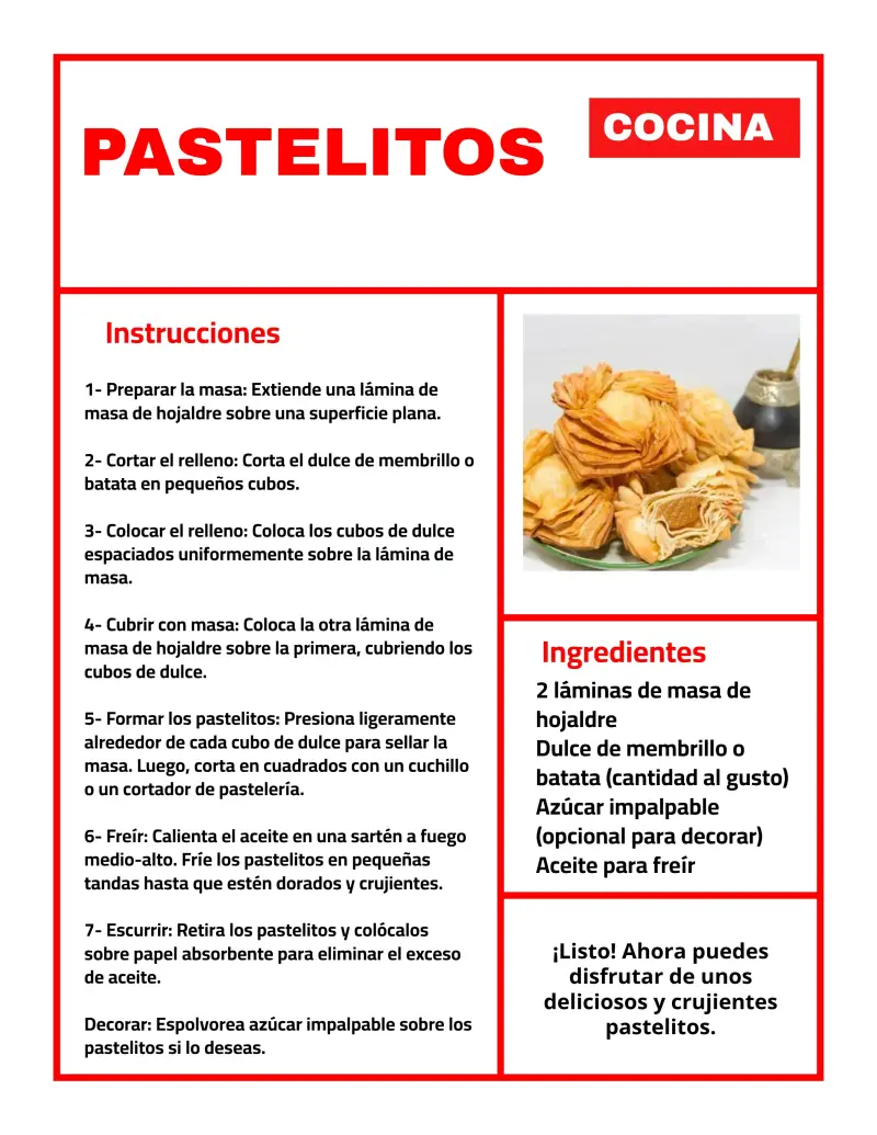 Receta de pastelitos - Argentina, caseros 