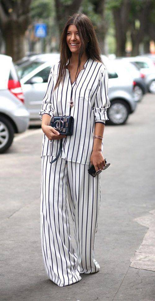 Pijamas a rayas, tendencia 2026 Moda París Milán 
