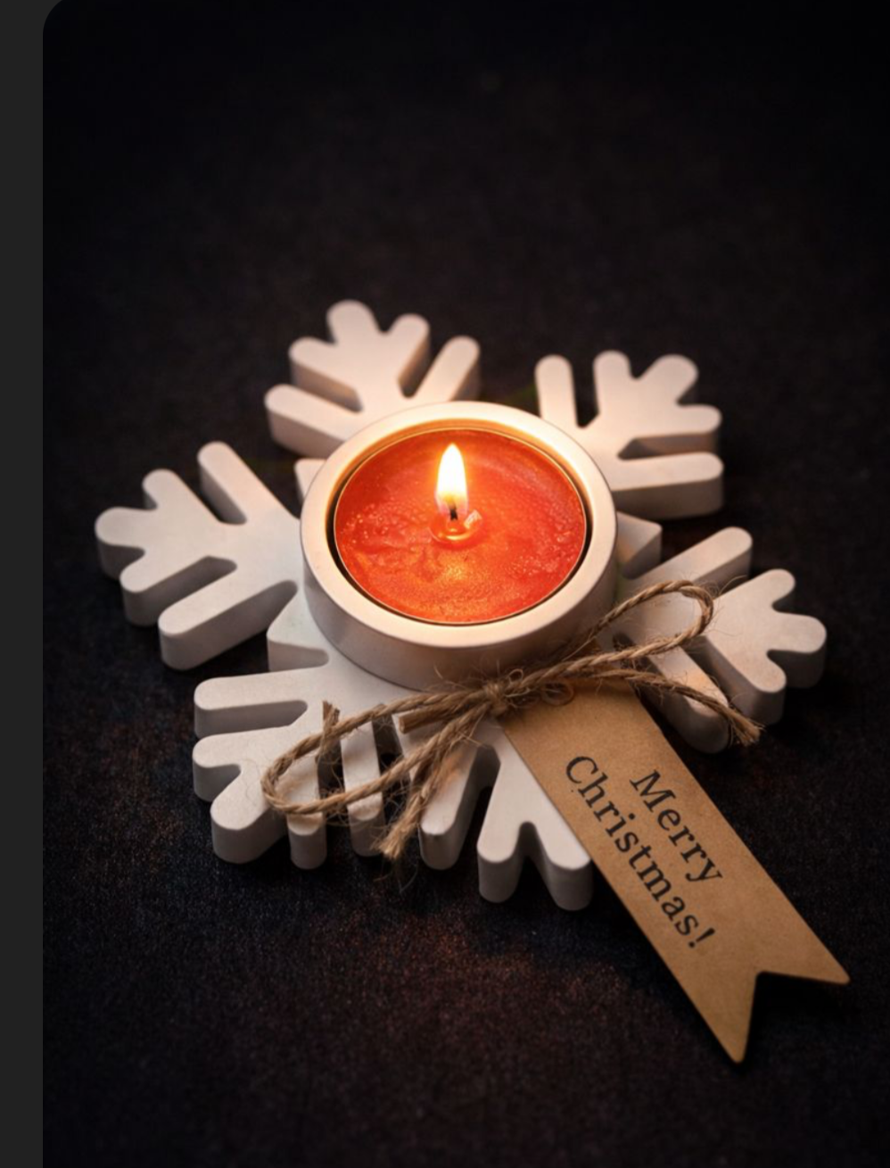 Schneeflocken Teelicht Halter 2 Stück