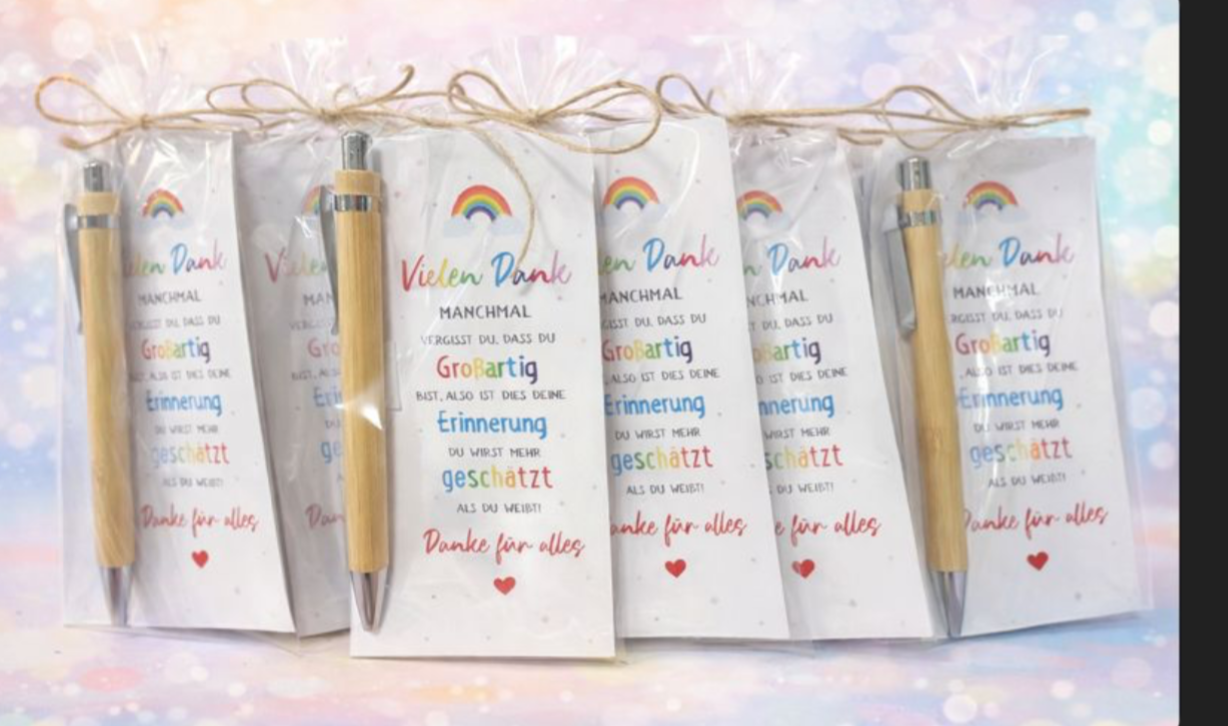 Vielen Dank Kärtchen inkl. Stift für Erzieher oder Lehrer