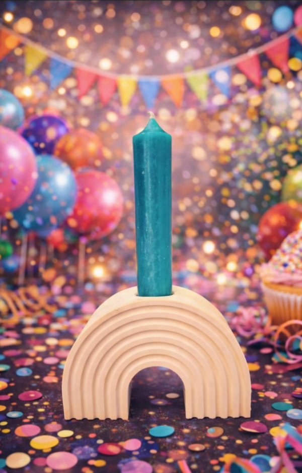 Regenbogen Stabkerzenhalter